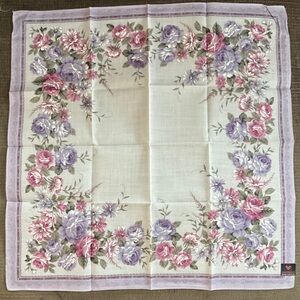 Mario Valentino Vintage Pink and Purple Floral Neckerchief